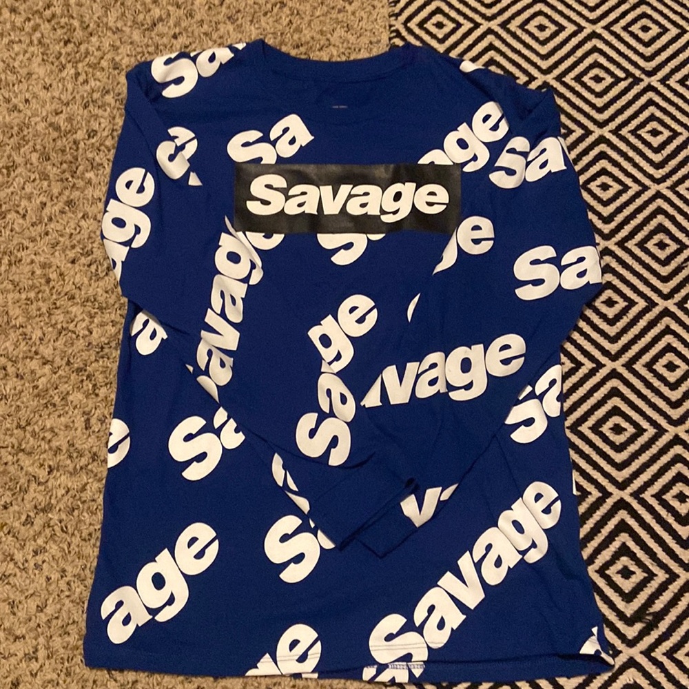 Long sleeve x large big kids savage shirt